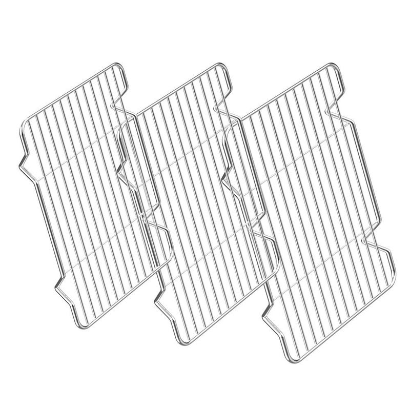 Zacfton Stainless Steel Cooling Racks, Set of 3, 8.6L x 6.2W x 0.5H Inch, Wire Racks for Cooking, Baking, Roasting, Grilling, Dishwasher Safe - Image 1